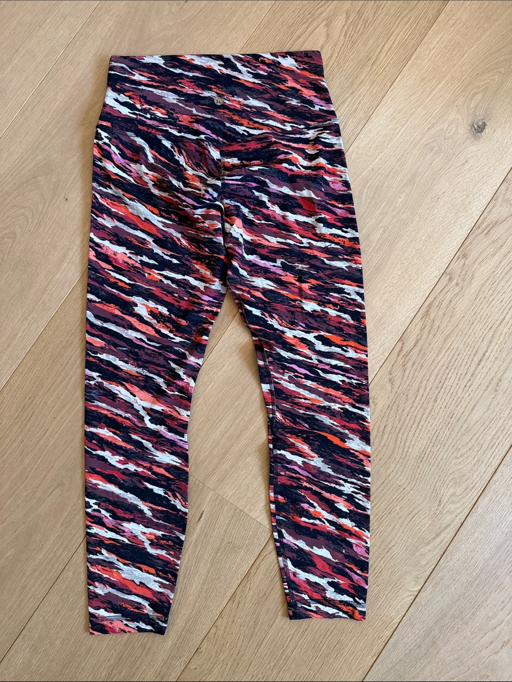 lululemon athletica Multicolor Abstract Print Leggings - Black, Red, Pink, White
